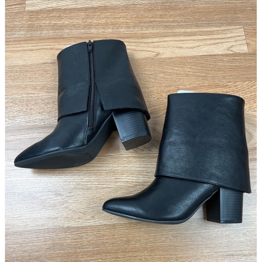 SO Amarella Fold Over Boots Women's‎ Size 6.5 Black